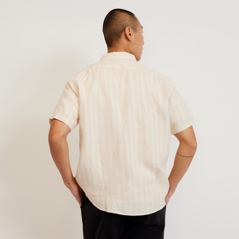 The Classic Short-Sleeve Shirt in Linen | Brazilian Sand / Canvas Tan - Image 3