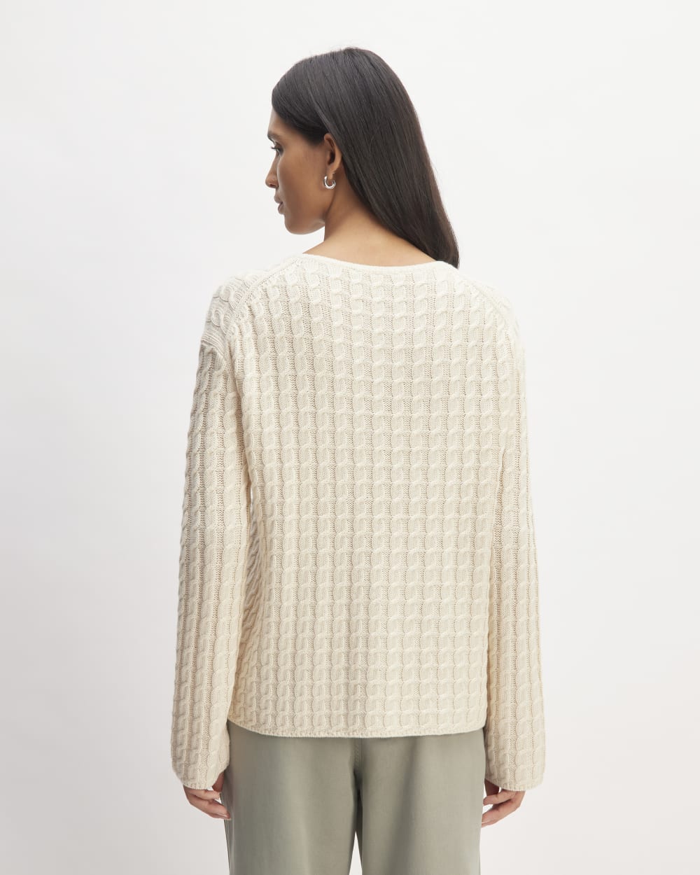 The Cotton Merino Cable Crew | Canvas - Image 6