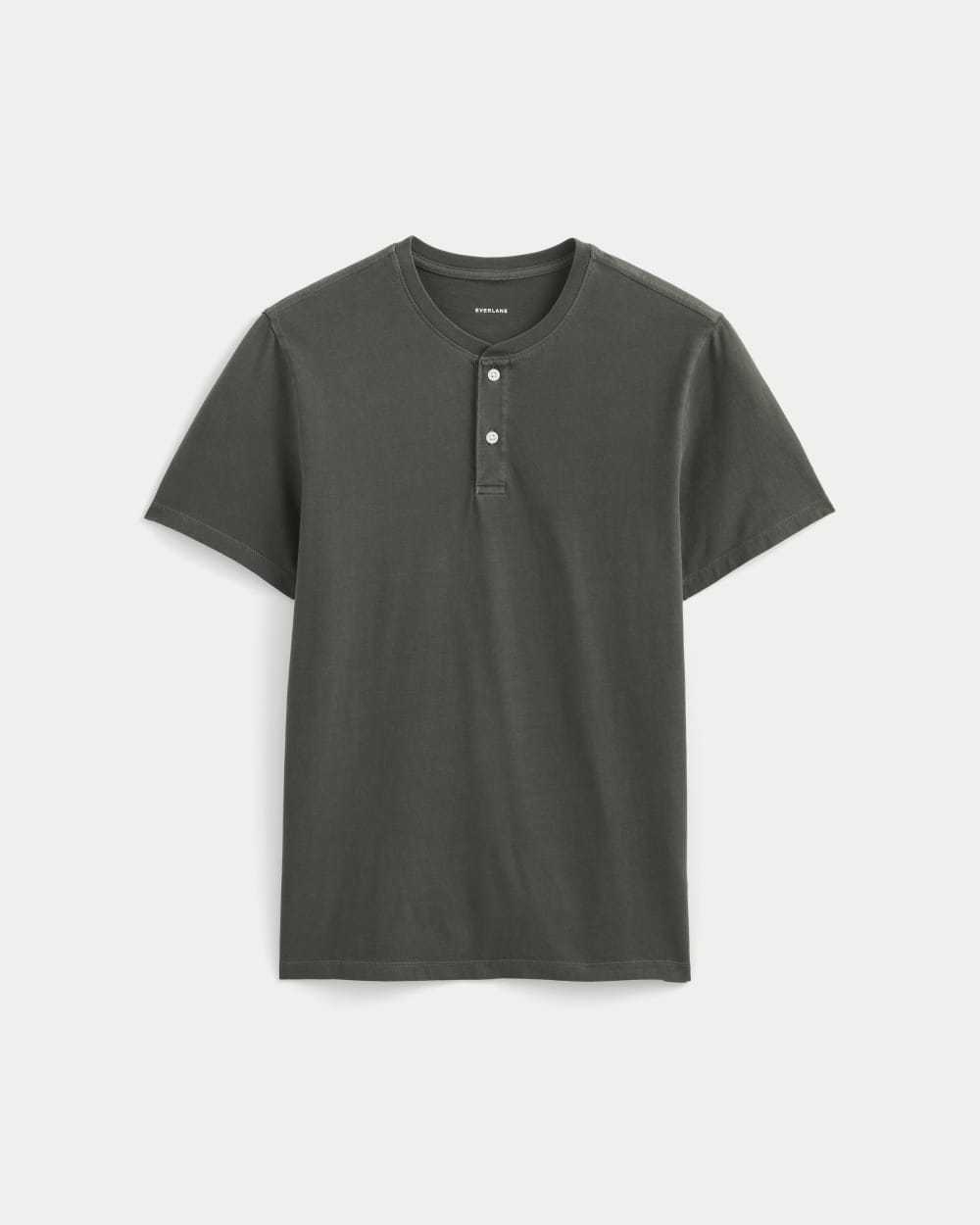 The Essential Organic Garment-Dyed Henley | Black - Image 2