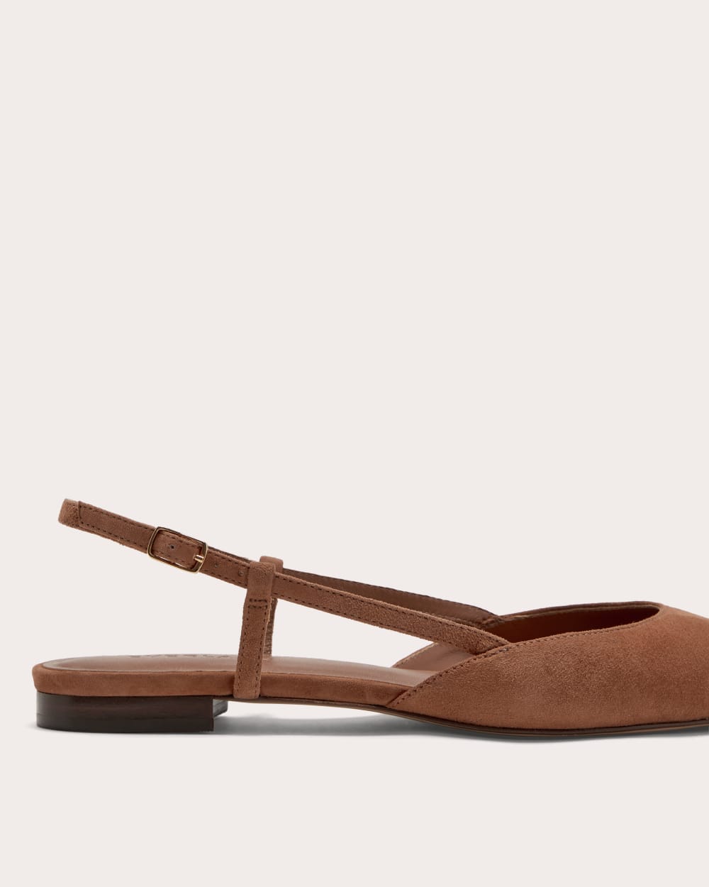 The Studio Slingback Flat | Saddle Brown Suede - Image 6
