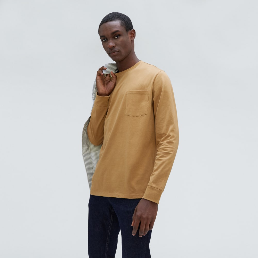The Organic Cotton Long-Sleeve Pocket Tee | Dark Brown - Image 5