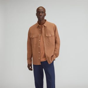 The Organic Oxford Relaxed Utility Shirt | Carob Brown