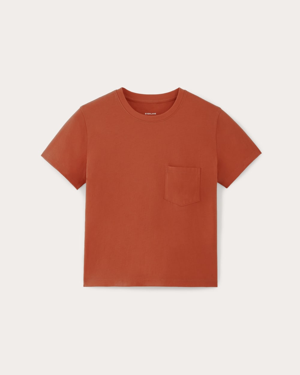 The Box-Cut Tee in Essential Cotton | Poppy Red | Pocket - Image 2