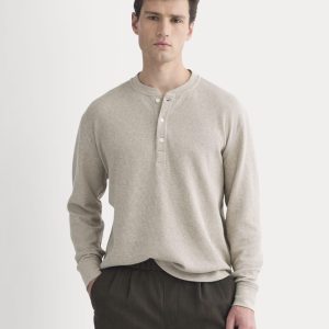 Thermal Henley in Cozy Waffle | Heathered Oatmeal