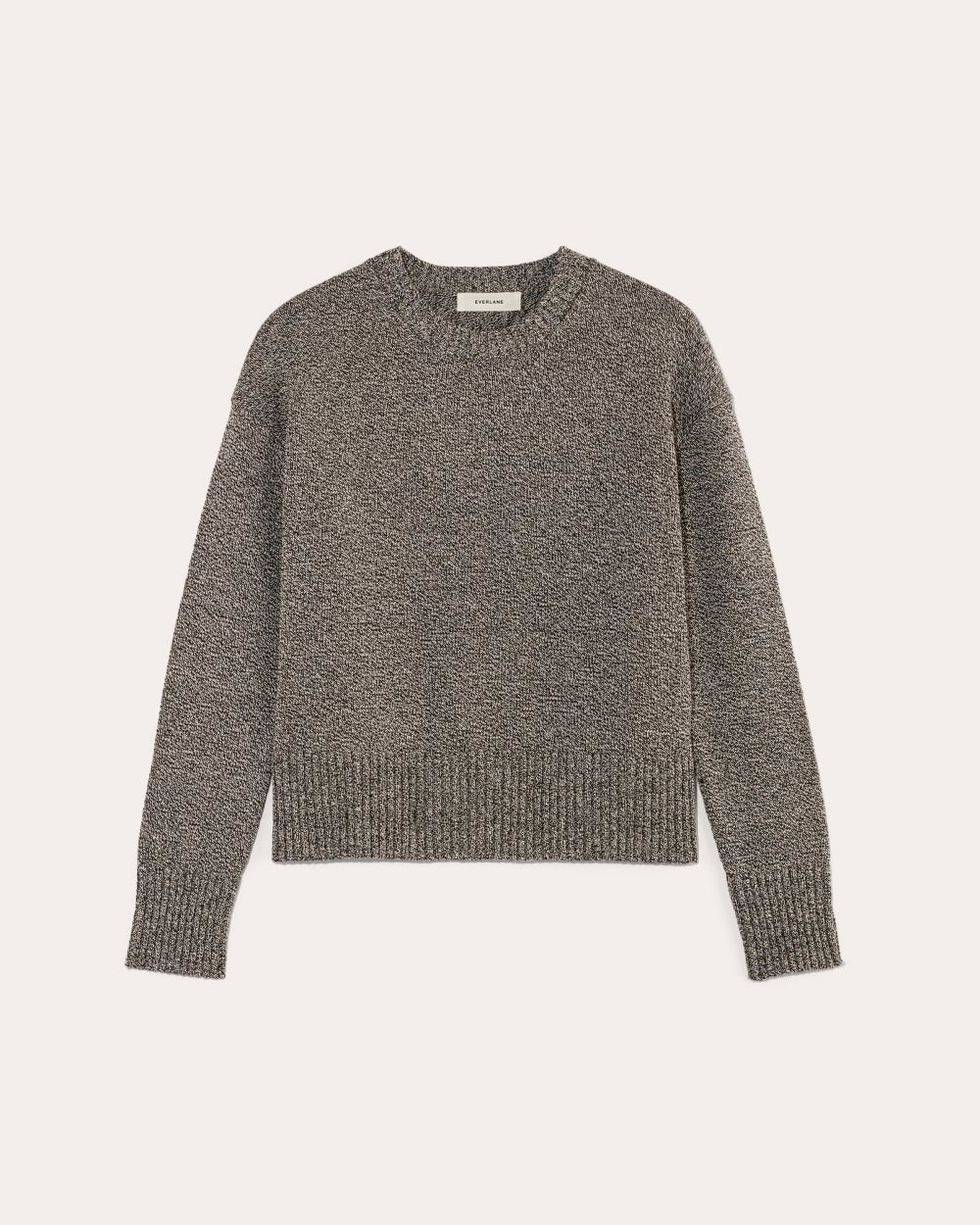 The Boxy Sweater in Everyday Cotton | Canvas / Black Twist - Image 2
