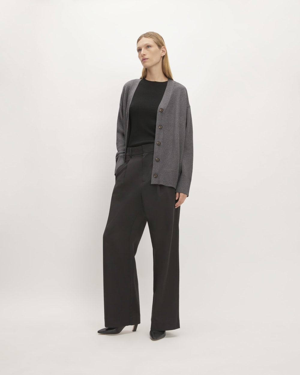 The Organic Cotton Cardigan | Heathered Charcoal - Image 3
