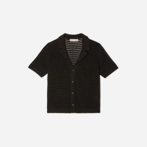 The Crochet Knit Polo | Black