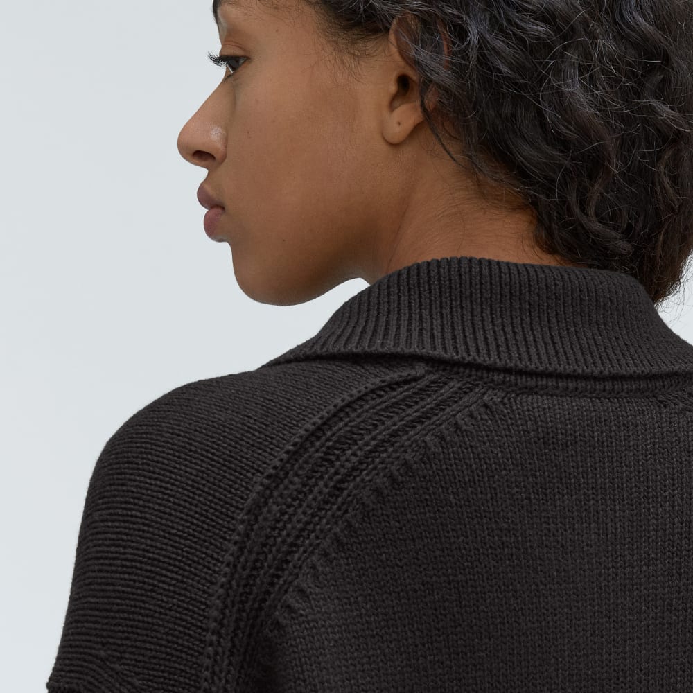 The Cotton Chore Sweater Jacket | Black - Image 4
