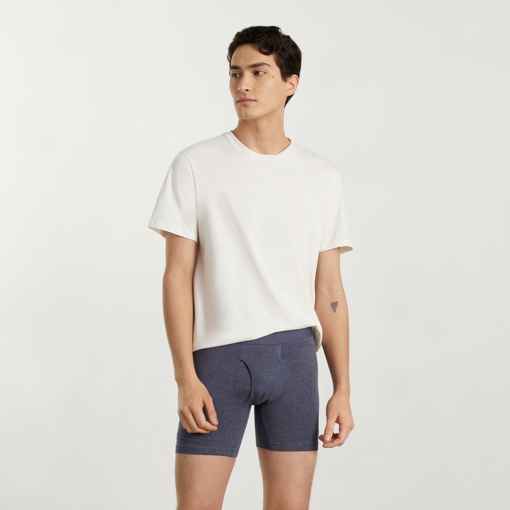 The Supima® Longer Boxer Brief | Uniform | Heather Blue - Image 3