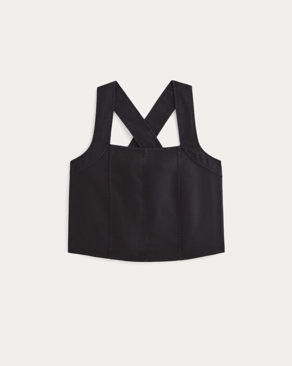 The Crossback Tank in Linen | Black - Image 2