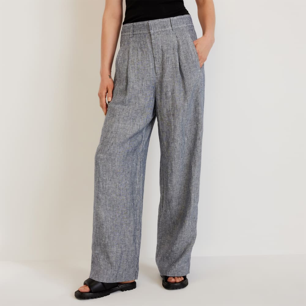The Linen Way-High® Drape Pant | Canvas Tan / Navy