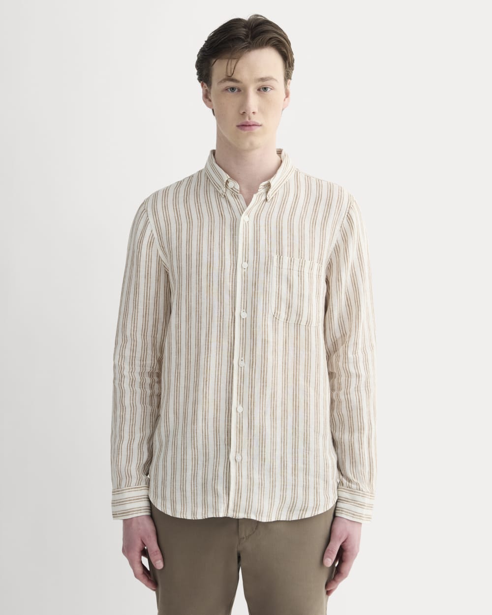 The Classic Shirt in Linen | Bone / Toasted Coconut