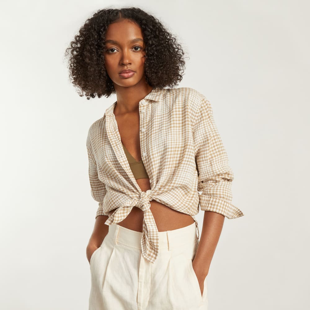 The Must-Have Shirt in Linen | Iced Coffee Grid - Image 7