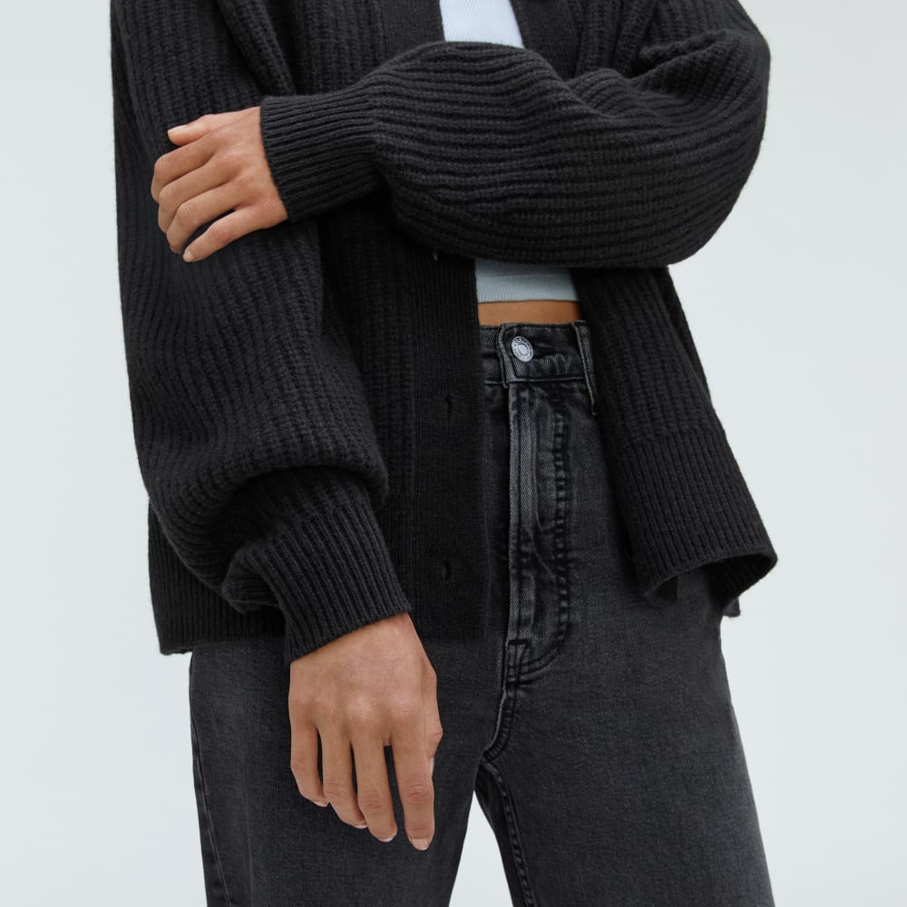 The Felted Merino Cardigan | Black - Image 4