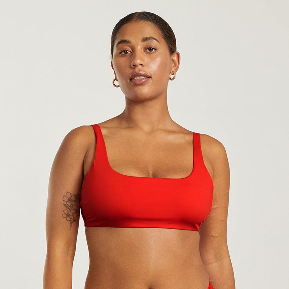 The Square-Neck Bikini Top | Bright Red - Image 2