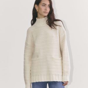 The Oversized Turtleneck in Luxe Merino | Bone