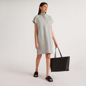 The Easy Workwear Dress | Canvas Tan / Navy