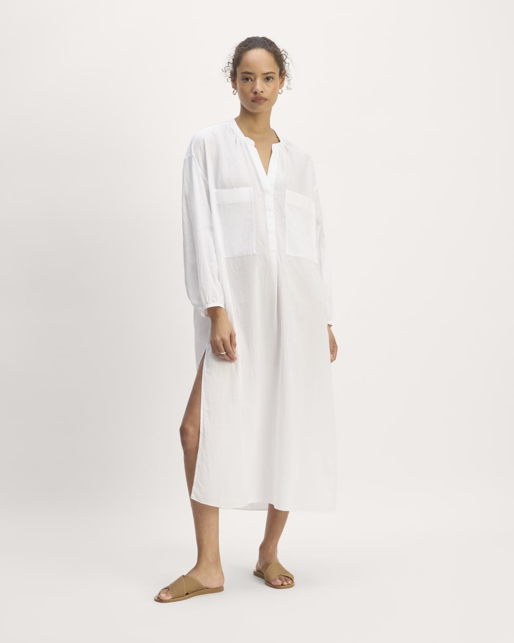 The Gauze Caftan Dress | White