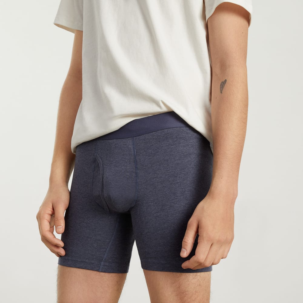The Supima® Longer Boxer Brief | Uniform | Heather Blue - Image 4