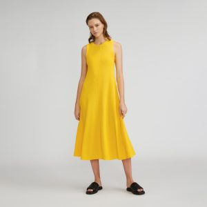 The  Organic Cotton Waffle Tank Dress | High Visibility Yellow