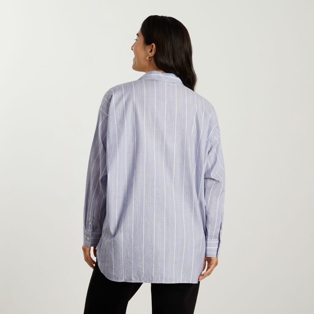 The Oversized Silky Cotton Shirt | Slate Blue - Image 2