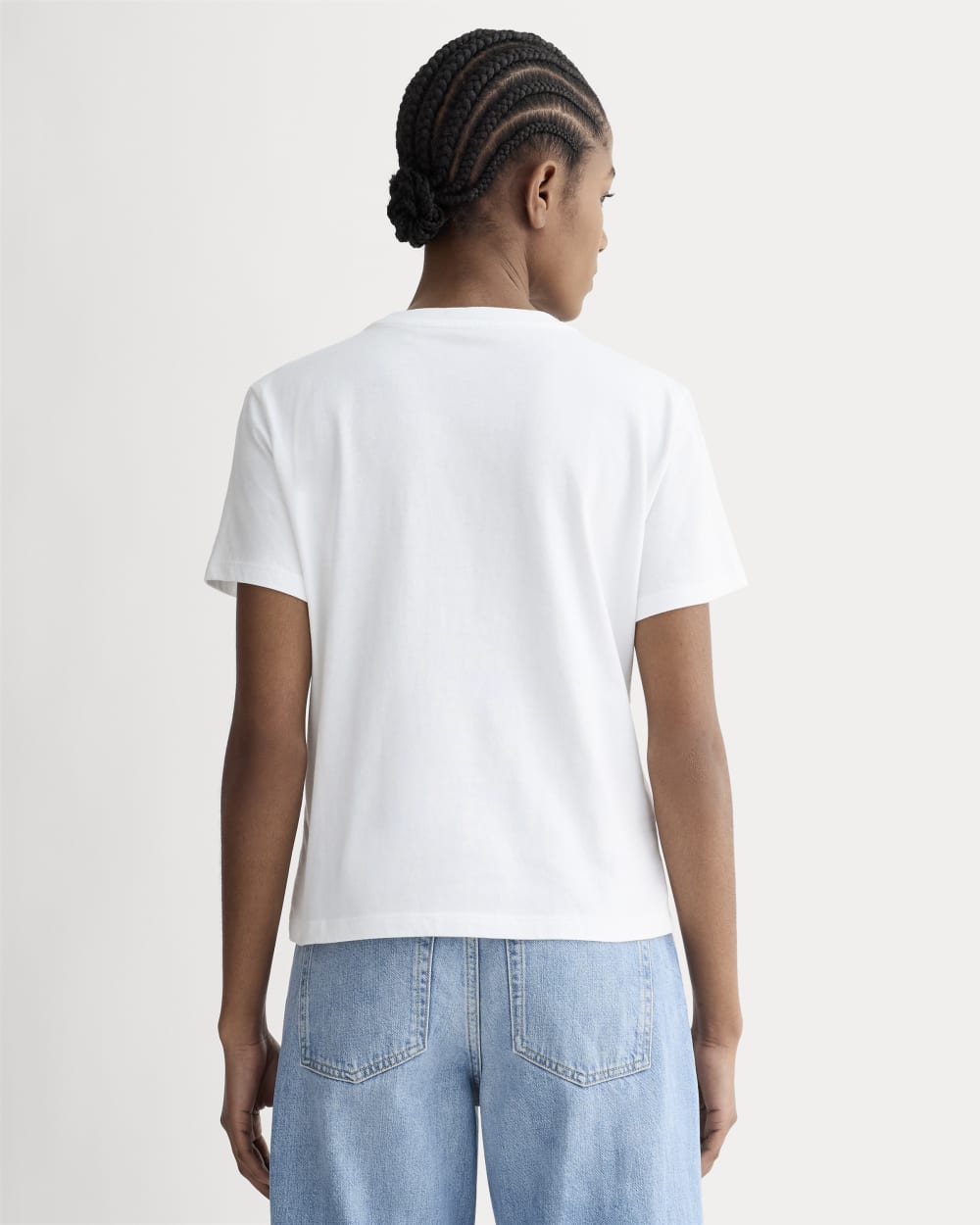 The Box-Cut Tee in Essential Cotton | White | Pocket - Image 4