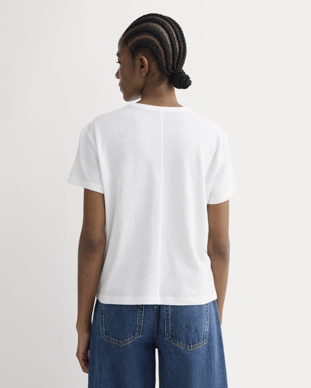 The Box-Cut Tee in Cotton Linen | White - Image 4