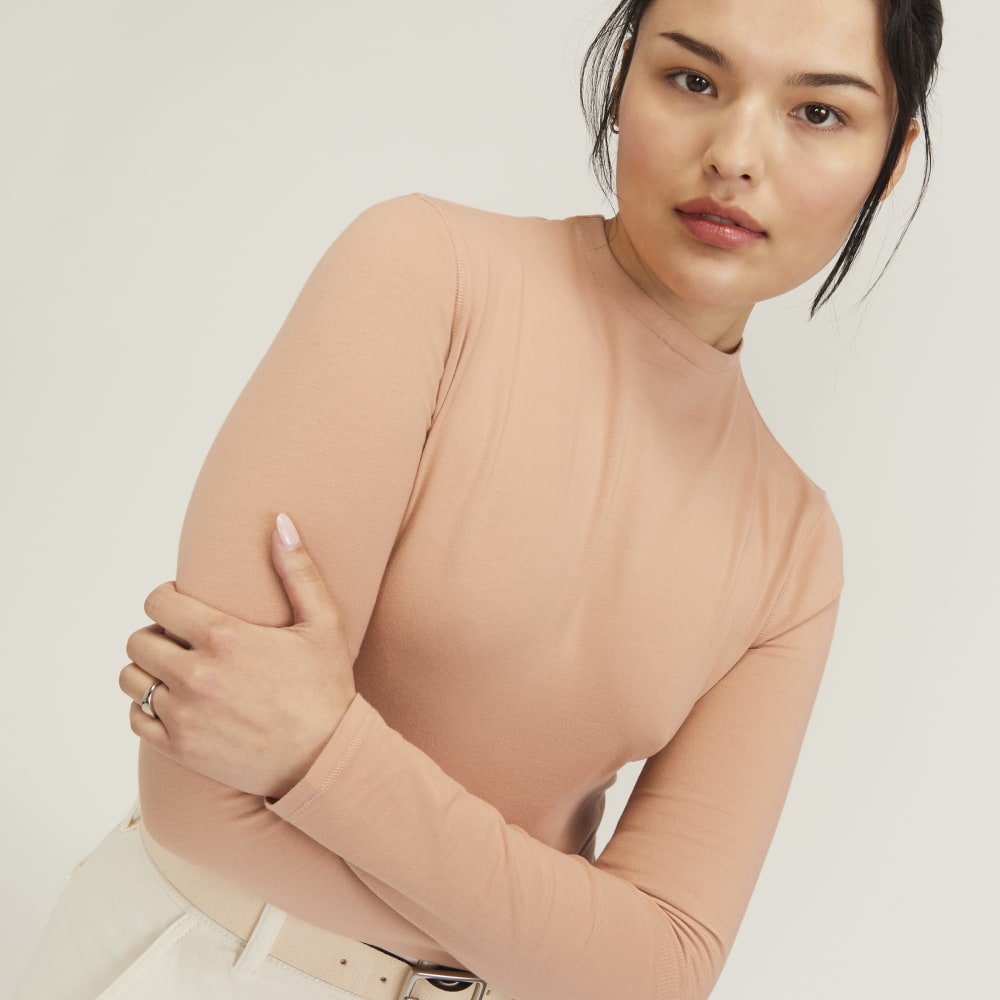 The Supima? Form Funnel Neck Tee | Blush Pink - Image 4