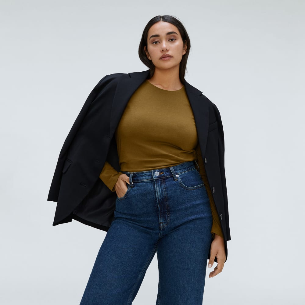 The Organic Cotton Long-Sleeve Crew | Tapenade - Image 5