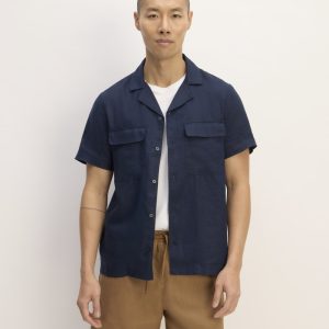 The Resort Shirt in Linen | Navy