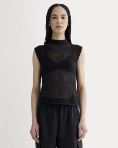 The Lace Knit Tank | Black