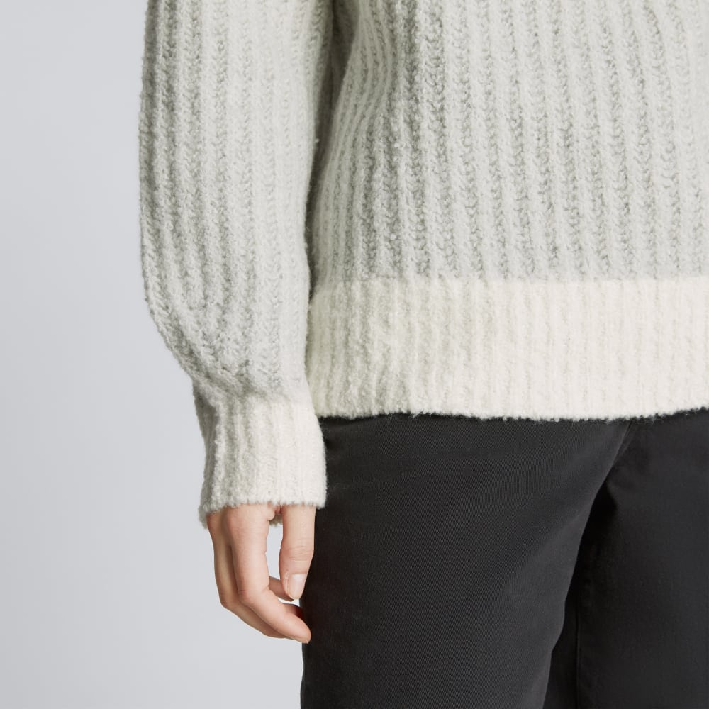 The Luxe Teddy Oversized Half Zip Sweater | Canvas Tan / Heather Grey - Image 5