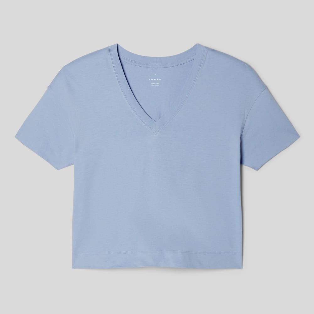The Organic Cotton Slouchy V-Neck | Periwinkle - Image 2