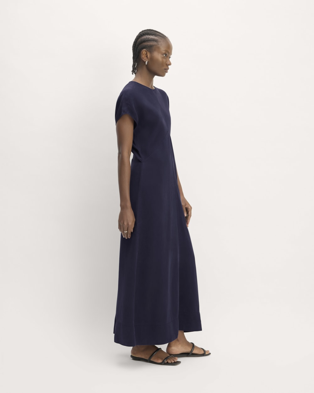 The TENCEL? Short-Sleeve Midi Dress | Navy - Image 3