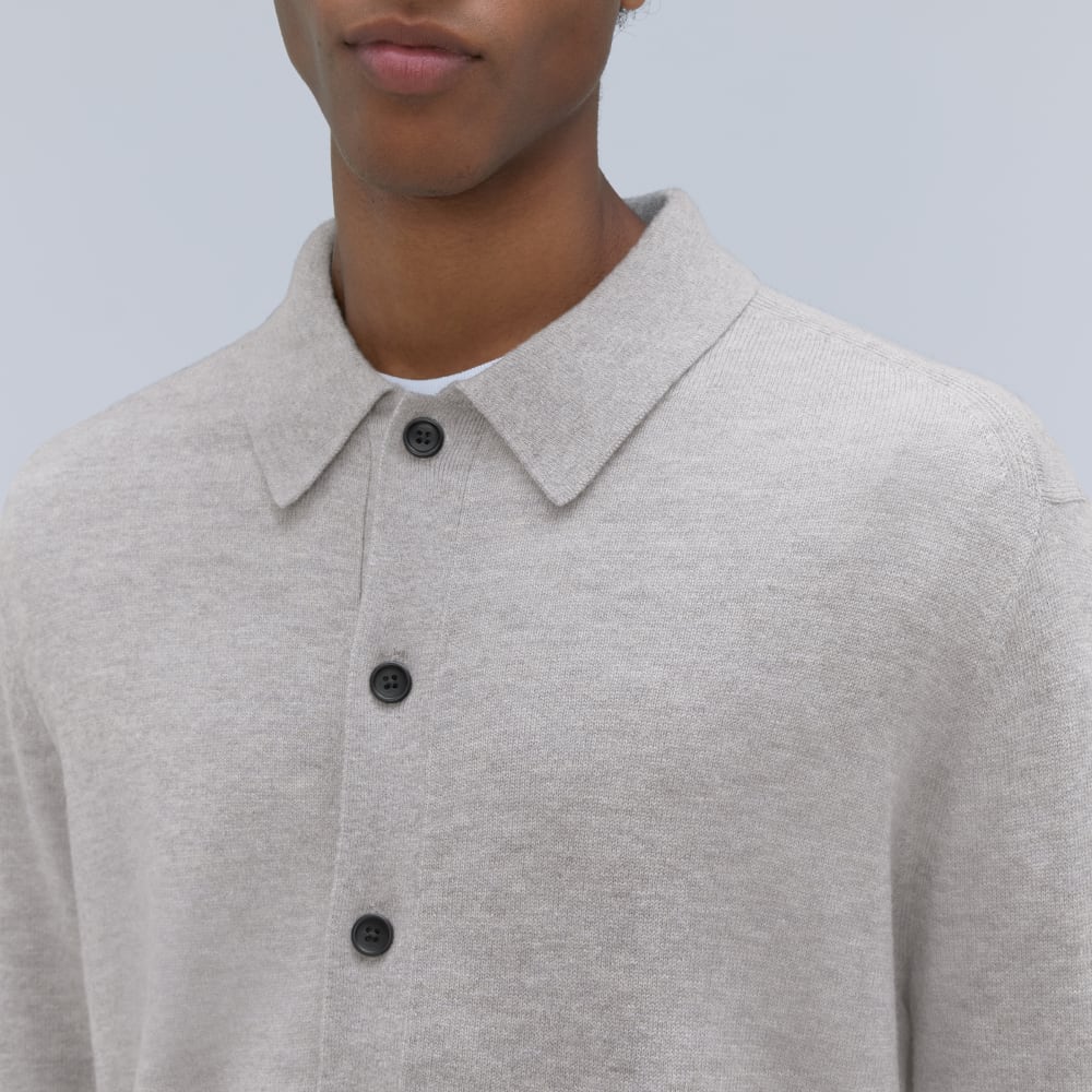 The Merino-Blend Sweater Polo | Heathered Grey - Image 4