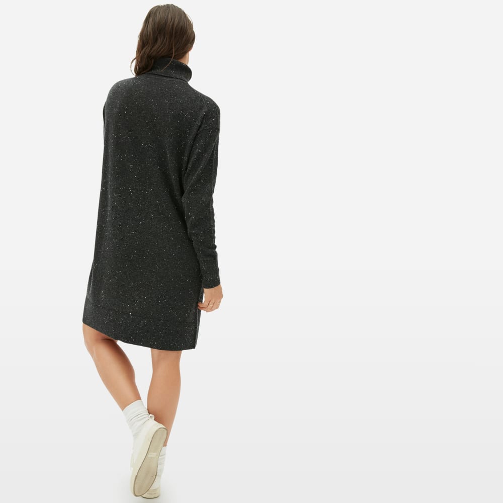 The Cashmere Turtleneck Dress | Dark Grey Donegal - Image 3