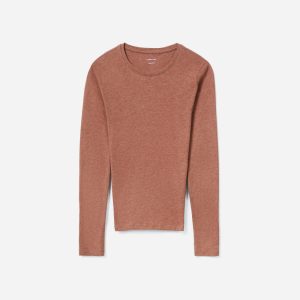 The Organic Cotton Long-Sleeve Crew | Heathered Brown