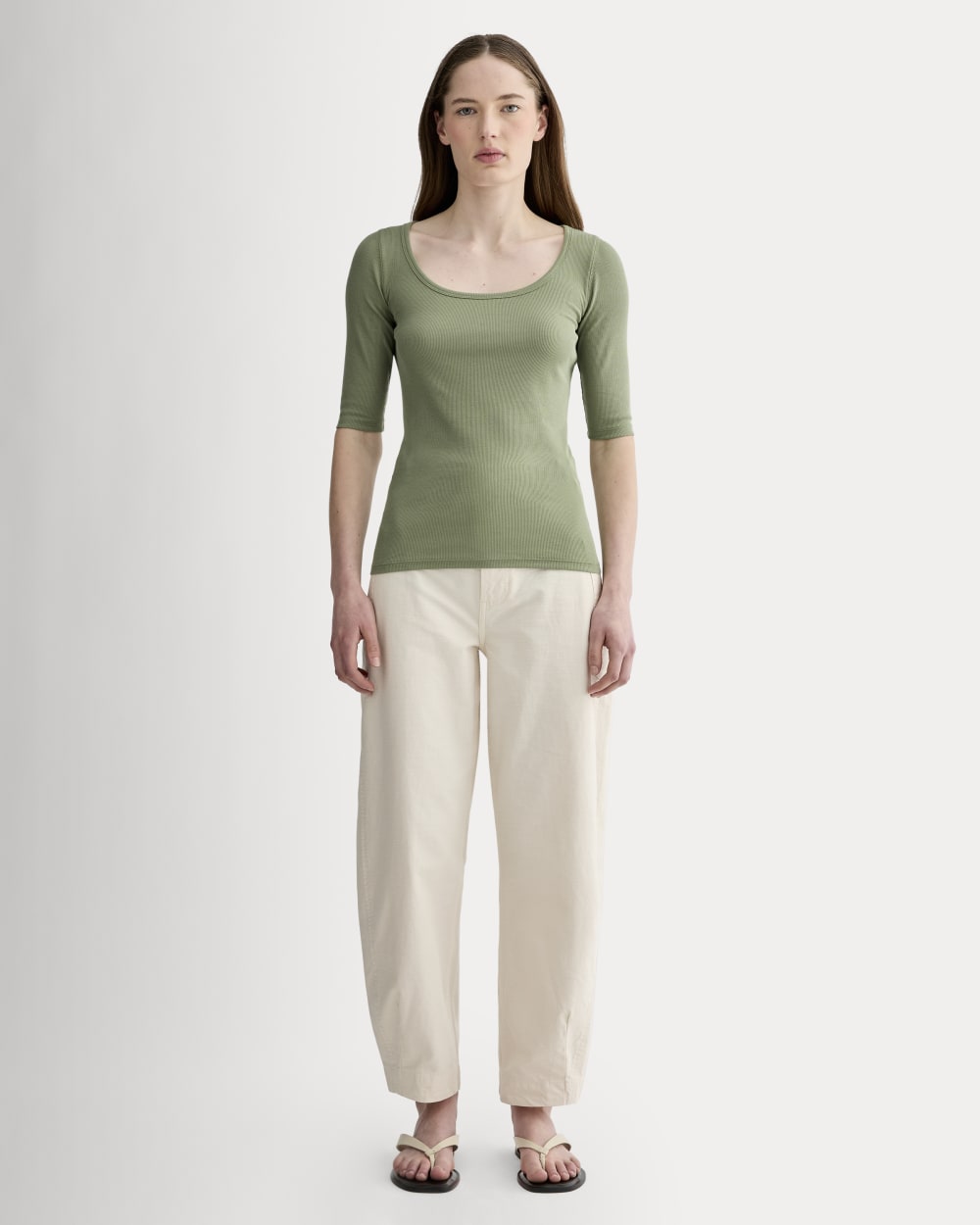 The Luxe Rib Scoop-Neck Tee | Sagebrush - Image 3