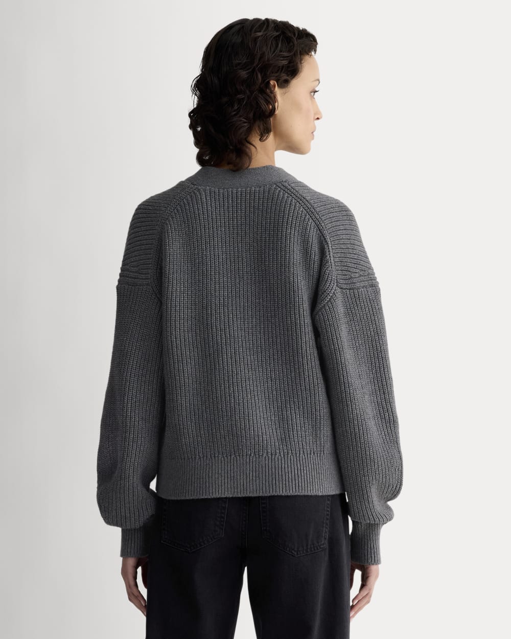 The Boxy Cardigan in Everyday Cotton | Heathered Charcoal - Image 5