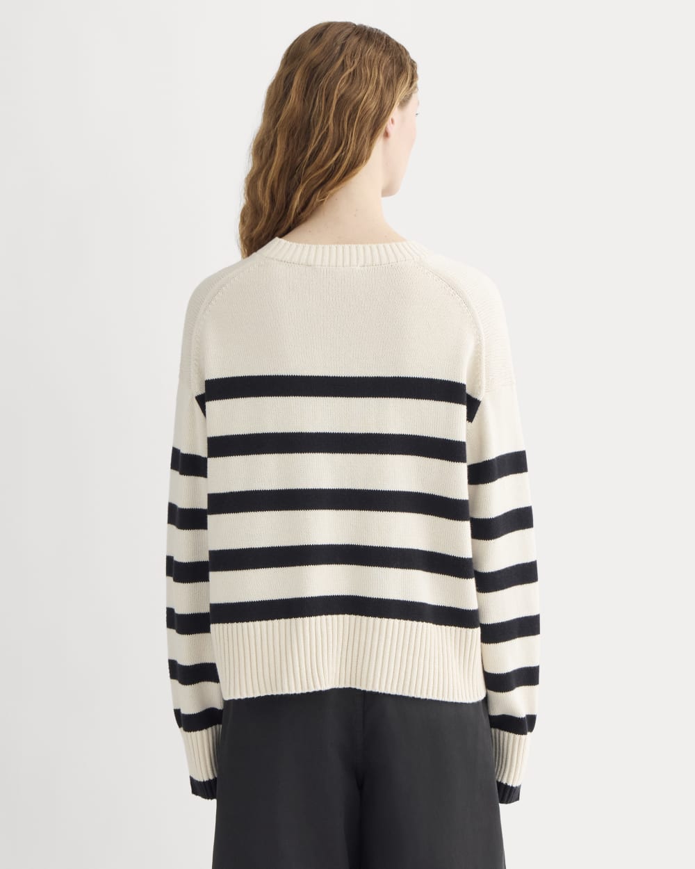 The Boxy Sweater in Everyday Cotton | Canvas / Black - Image 5