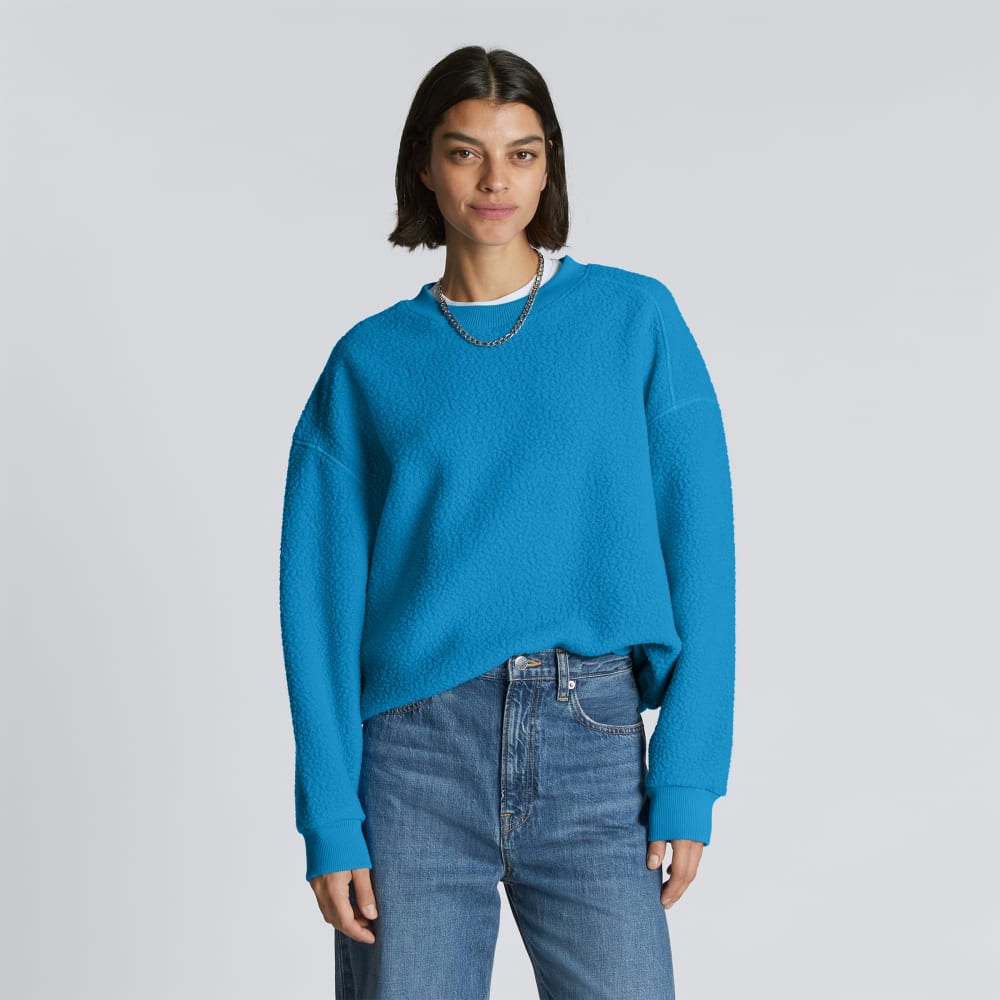 The ReNew Teddy Oversized Crew | Horizon Blue