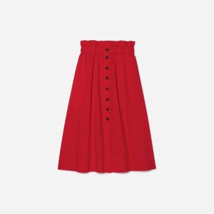 The Easy Button-Front Skirt | Goji Berry