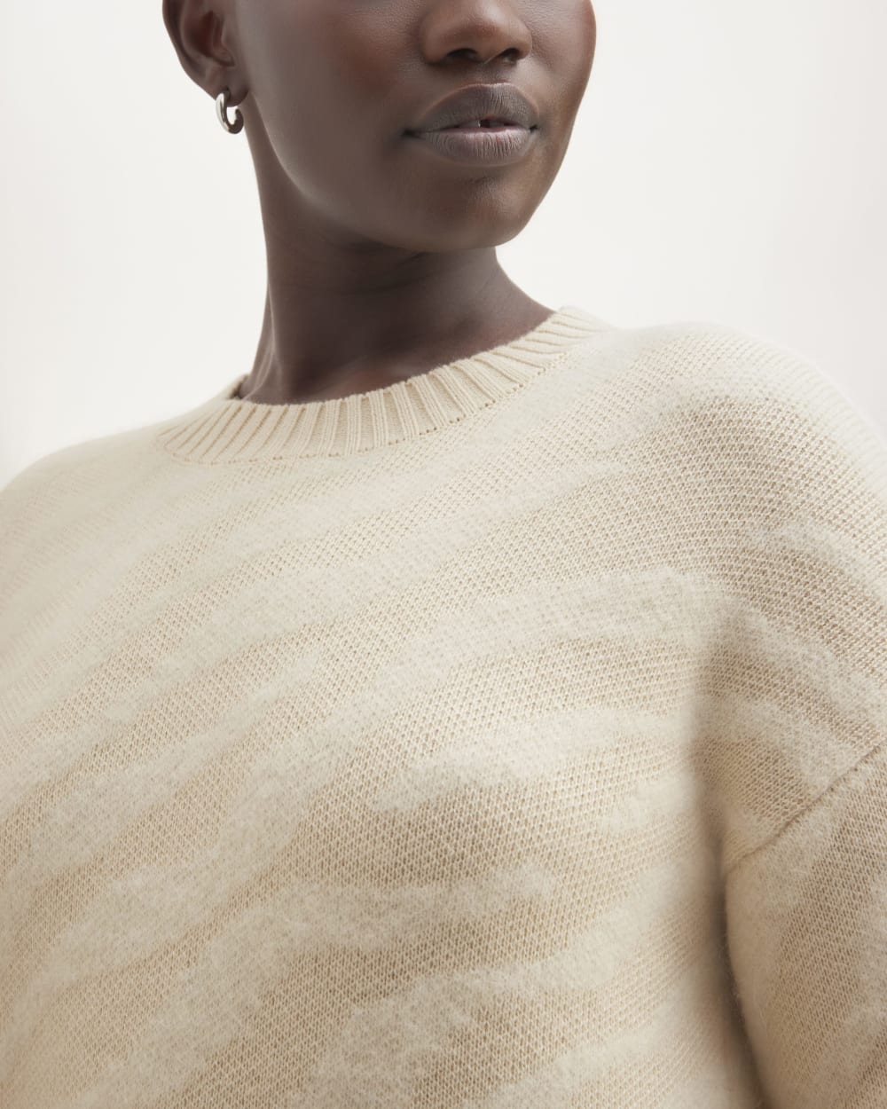 The Alpaca Tiger Jacquard Crewneck | Canvas / Snow - Image 5