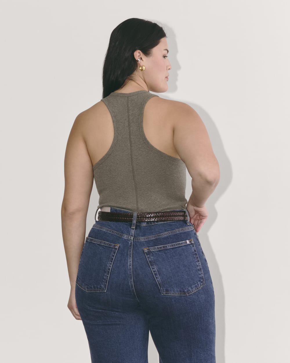 The Luxe Rib Racerback Tank | Heathered Fatigue - Image 4