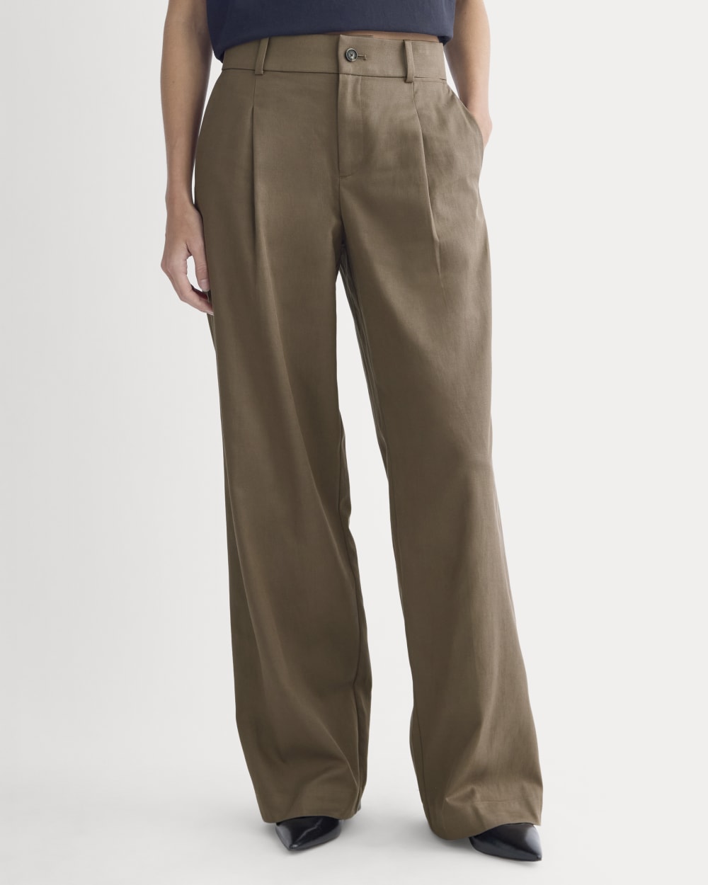 Wide-Leg Trouser in Buttersmooth | Deep Taupe | 32 Inseam - Image 3