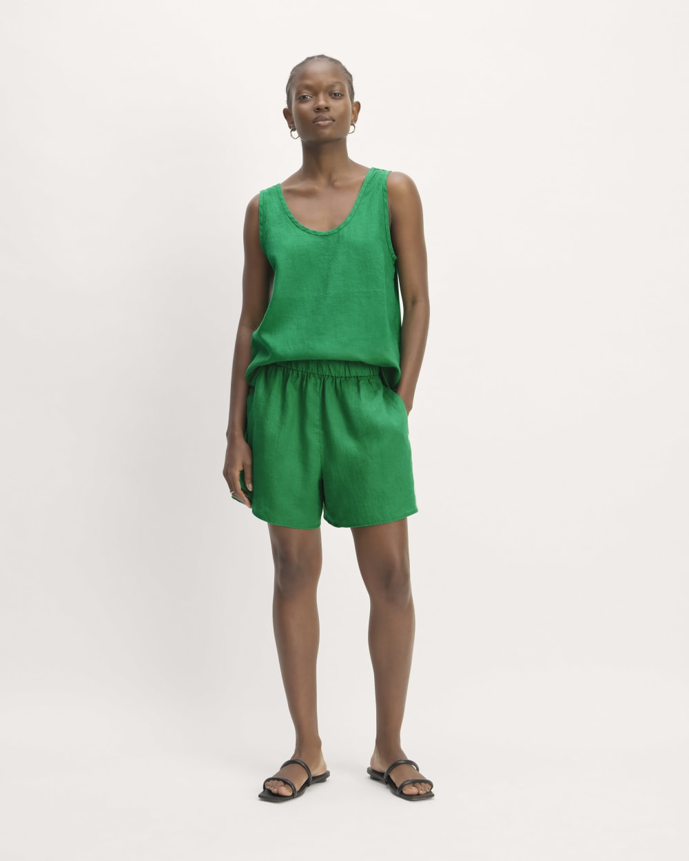 The Scoop Tank in Linen | Grass Green - Image 3