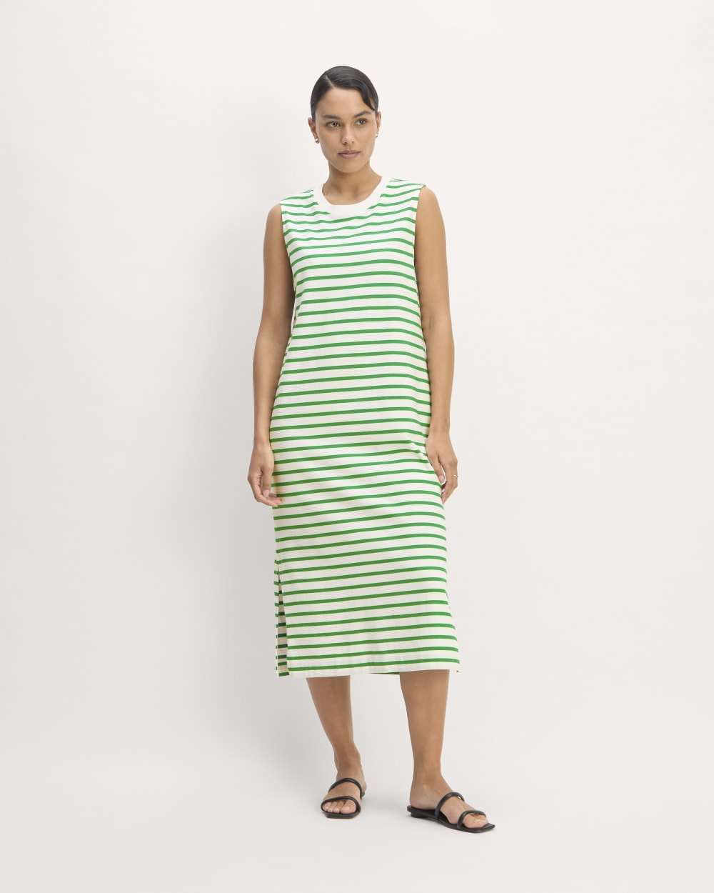The Weekend Tank Dress | Bone / Grass Green