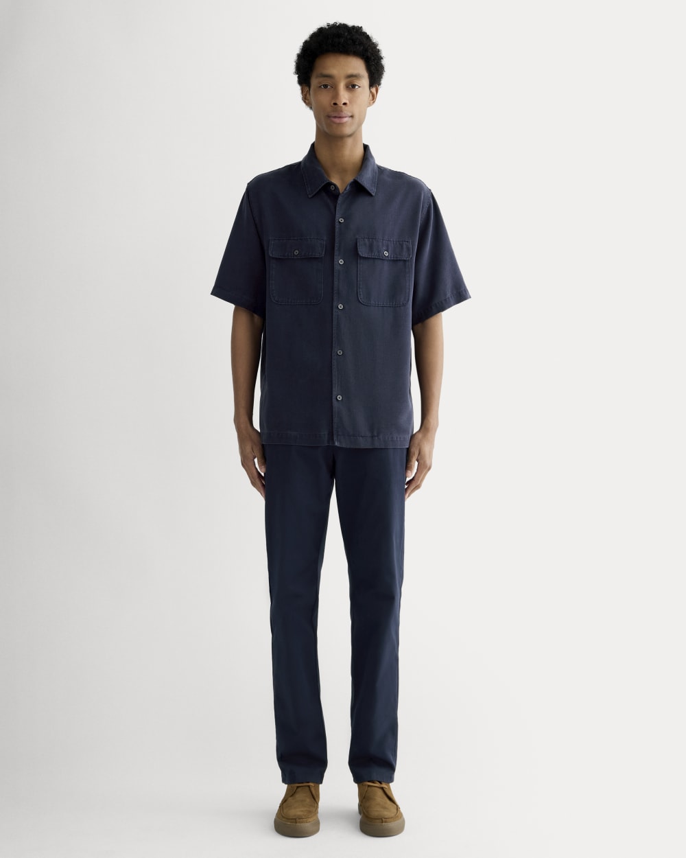 The Relaxed Utility Shirt in Buttersoft | Navy - Image 3