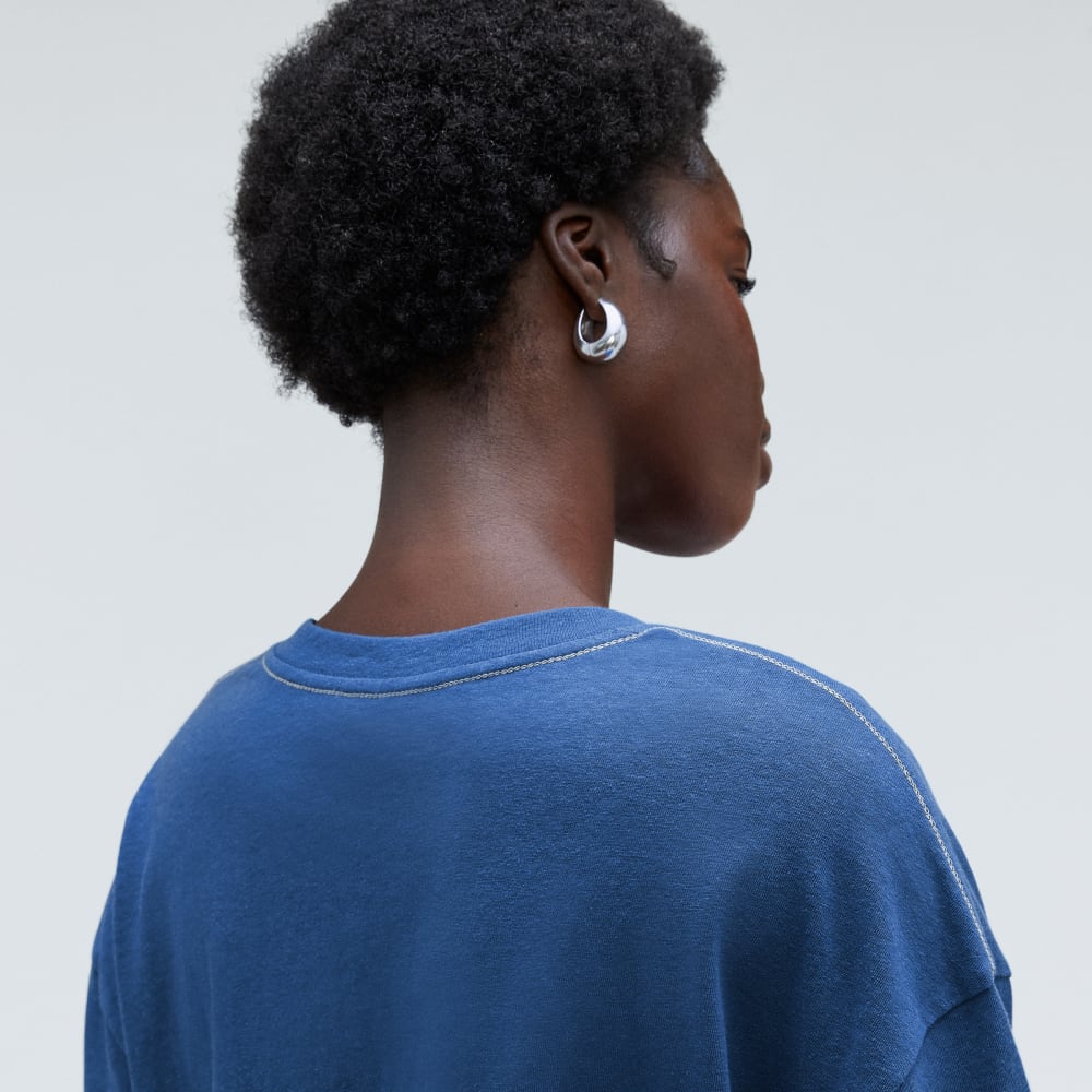 The Vintage Henley Hemp Tee | Deep Blue - Image 4