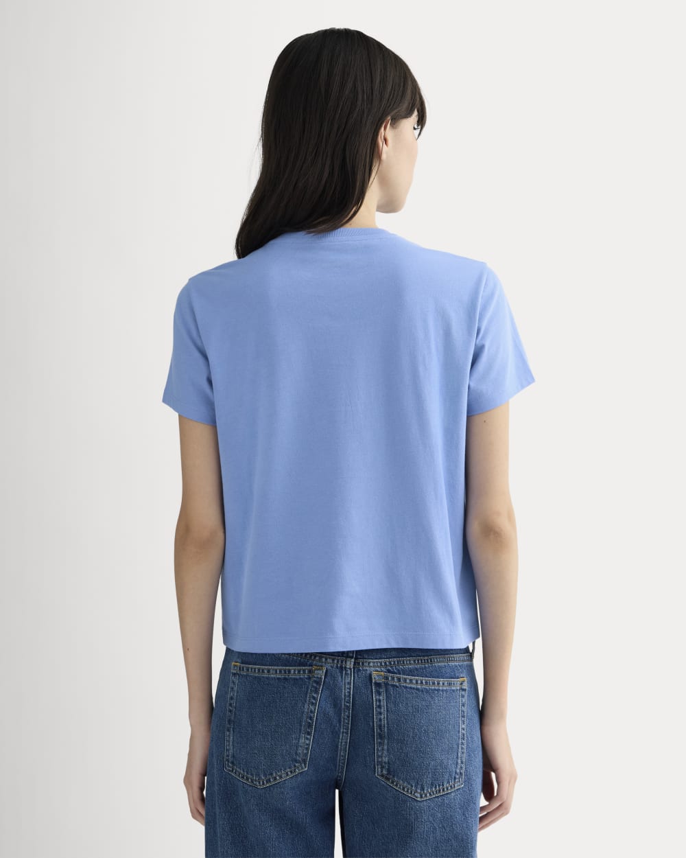 The Box-Cut Tee in Essential Cotton | Blue Opal | No Pocket - Image 4